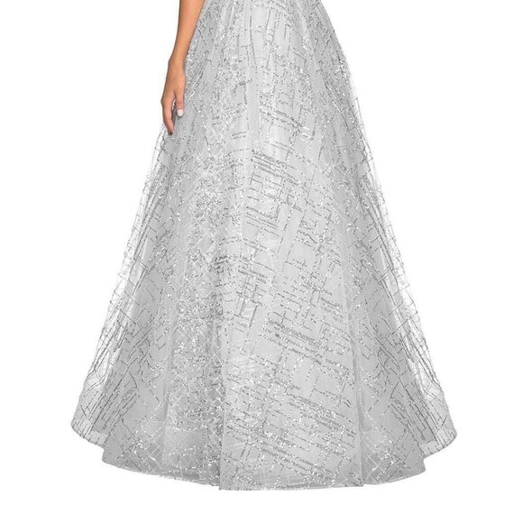 NWT La Femme 27199 Bridesmaid Dress Silver size 2 - Picture 5 of 7